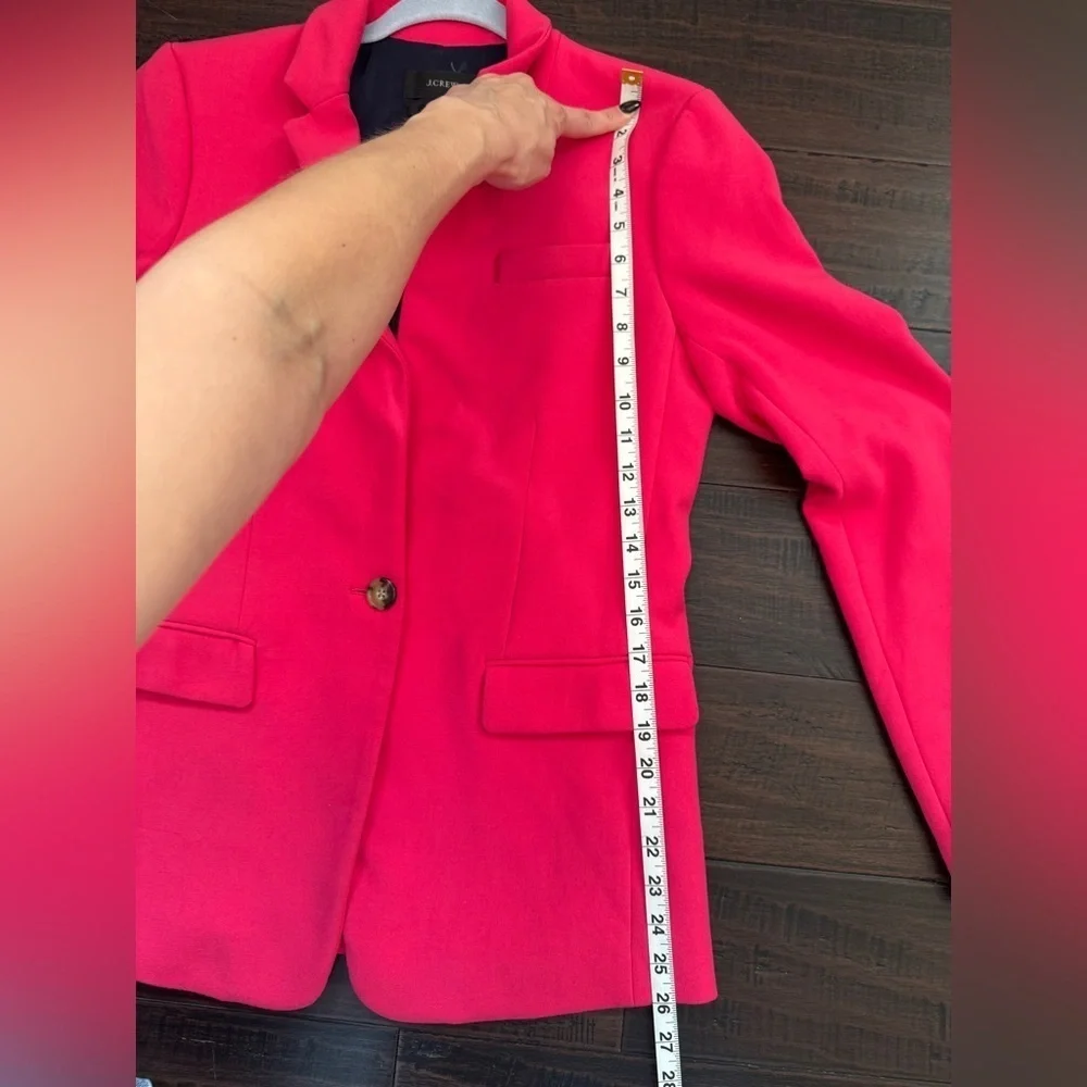 Hot pink Barbiecore J Crew blazer coquette preppy colorful elevated workwear